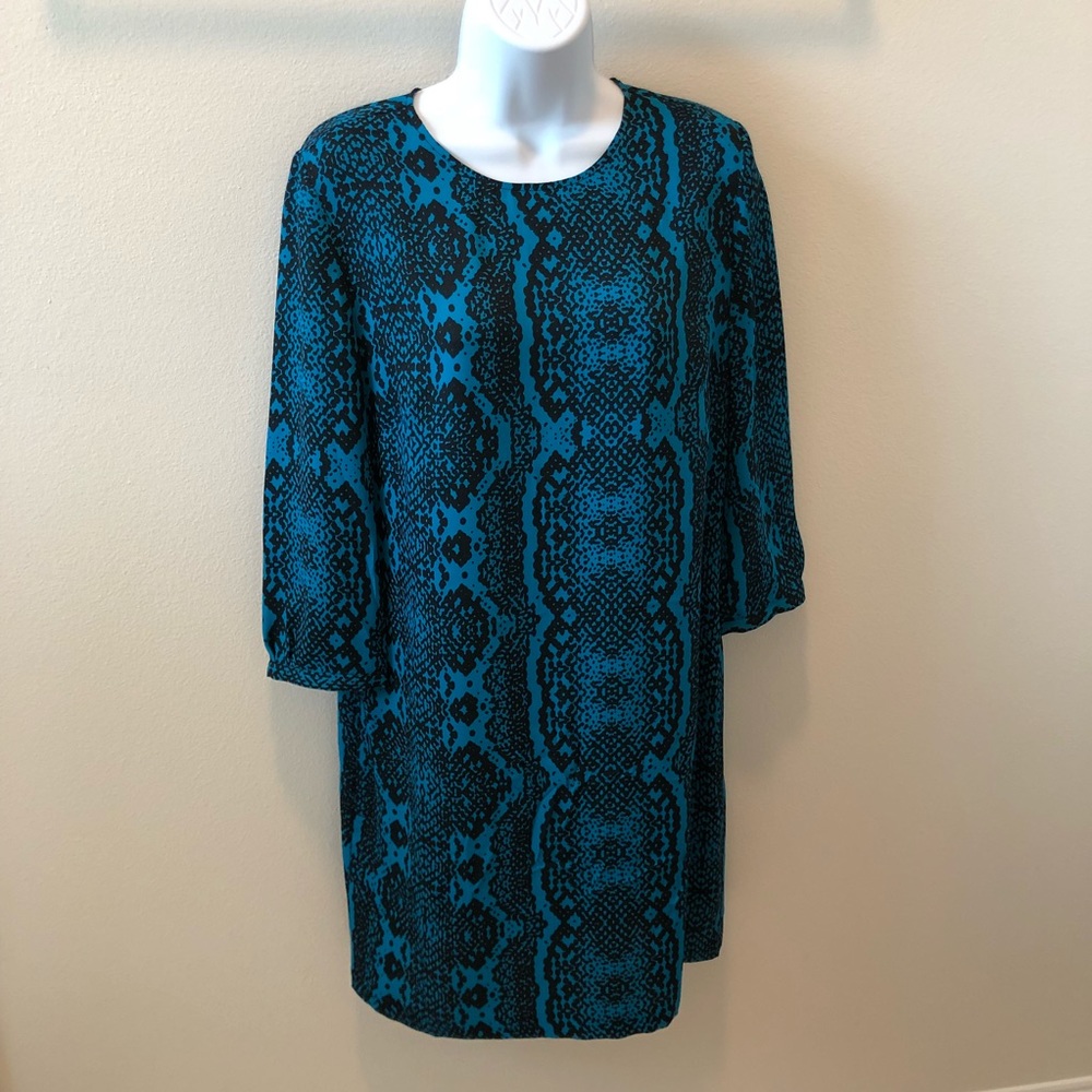 Loft shift dress blue and black